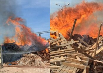 Ardió un depósito de pallets en el parque industrial Burzaco