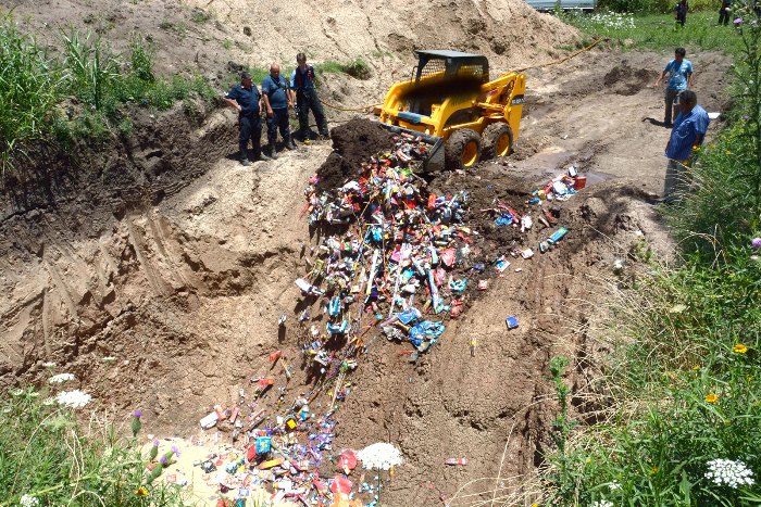 Destruyeron pirotecnia ilegal incautada en Brown