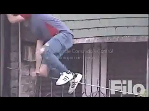 Hombre araña en Lanús: robó un celular y mirá cómo escapó