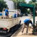 Brown: cooperativistas construyen refugios para las paradas de colectivos