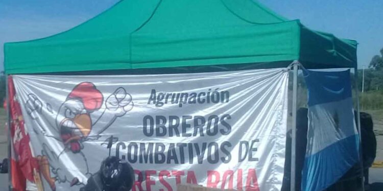 Trabajadores despedidos de Cresta Roja acampan frente a la Municipalidad de Echeverría