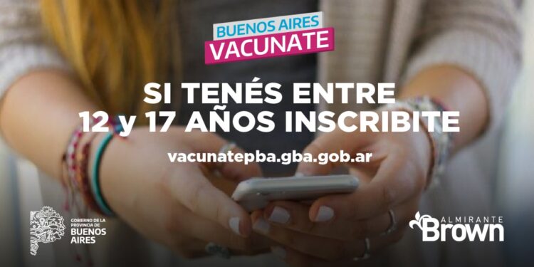 Brown: llaman a inscribirse para vacunarse a jóvenes de 12 a 17 años