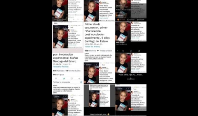Usaron la imagen de una niña de Glew para una noticia falsa en una campaña antivacuna