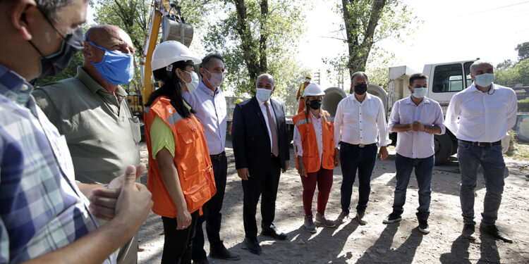 Junto a Manzur y Katopodis, Cascallares y Fabiani recorrieron obras en Longchamps