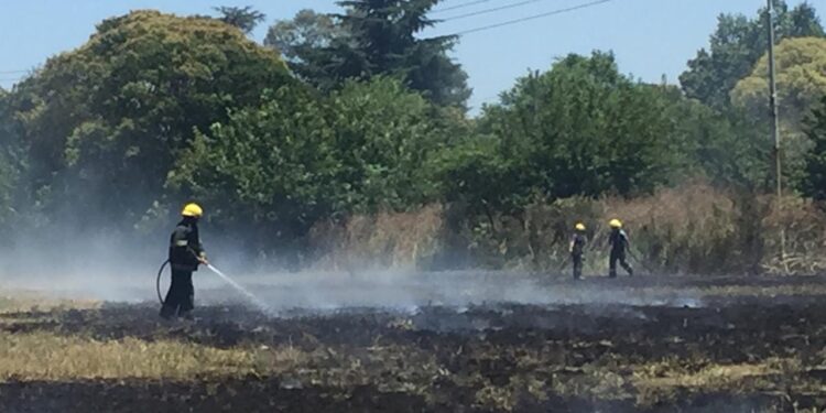 Don Orione: controlaron un incendio en un descampado