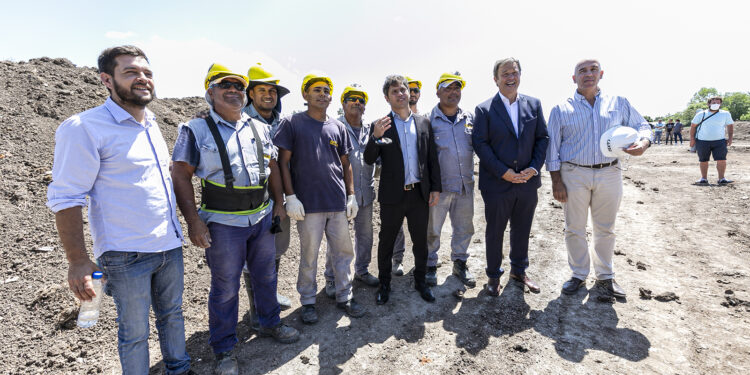 Kicillof, Cascallares y Fabiani recorrieron la obra del parque Don Orione