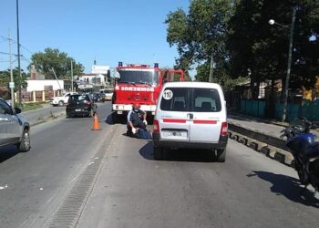 Claypole: un motociclista terminó herido tras chocar a la altura de Ruta 4