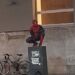 Lomas: apareció El Hombre Araña en la peatonal Laprida y se hizo viral