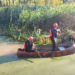 San José: los Bomberos rescataron a un perro que estaba atrapado en una «isla flotante»