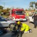Una pareja resultó herida en un choque entre una moto y un auto en Longchamps