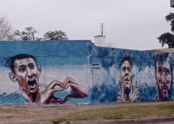 Un gol de la selección argentina fue plasmado con un impresionante mural en Mármol