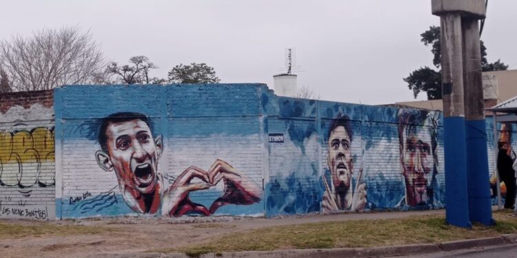Un gol de la selección argentina fue plasmado con un impresionante mural en Mármol