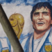 En Burzaco, Maradona y Héctor «El Negro» Enrique quedaron inmortalizados en un mural de campeones