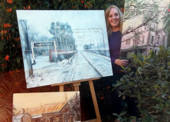 Una vecina de Longchamps que con su arte pinta lugares emblemáticos de Brown