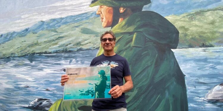 El impresionante mural con el que homenajean a un veterano de Malvinas de Brown