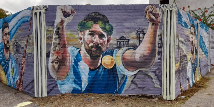 Brown homenajea a  la selección con  el mural “Un lugar en el olimpo”