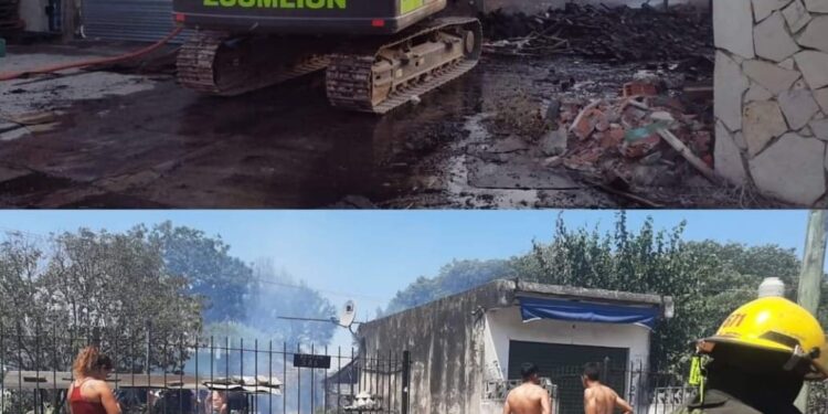 Se prendió fuego un depósito en San José y una casa en Solano