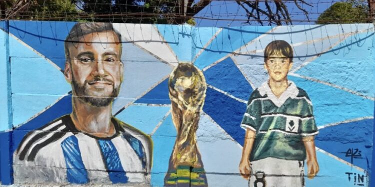 Tagliafico ya tiene su mural en el club de Calzada donde empezó a jugar