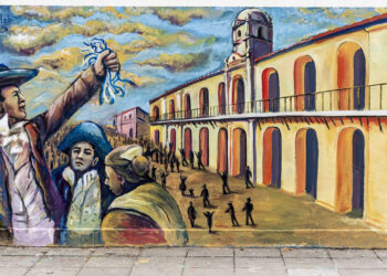 Pintaron en Calzada un mural en homenaje a los patriotas de la Revolución de Mayo