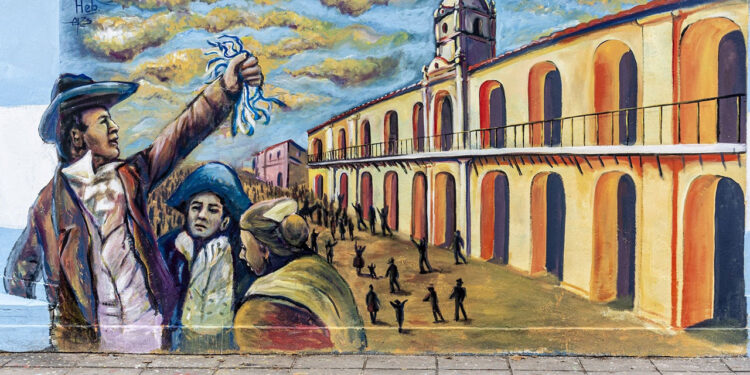 Pintaron en Calzada un mural en homenaje a los patriotas de la Revolución de Mayo