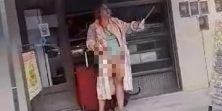 Lanús: se pasea desnuda y amenaza niños con un cuchillo