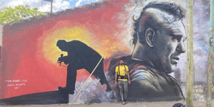 Pintaron en Adrogué y Malvinas dos murales en homenaje a Ricardo Iorio