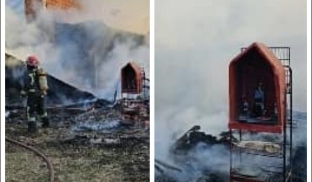 Malvinas: se incendió toda la casa y solo quedó en pie la imagen del Gauchito Gil