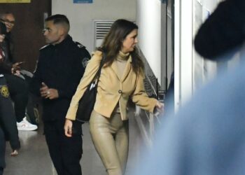 La jueza Julieta Makintach, afuera del juicio por la muerte de Maradona