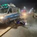 Claypole: chocaron un auto y una moto sobre el puente